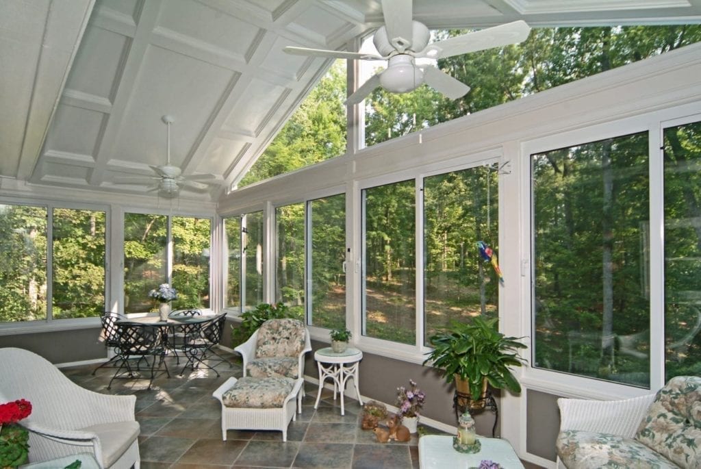 Sunroom with Gable Roof Interior