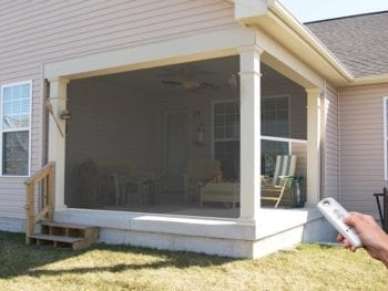 Motorized Retractable Solar Shades Porch