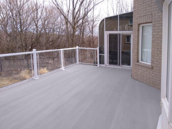 ECCO Deck Grey & Railing Frameless Glass Aristocrat