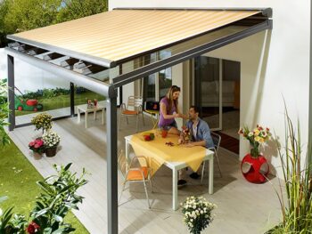 The tension shade structure is fully engineered for sturdy shade protection.