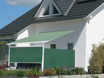 Tension shade structures offer optional side shades for added privacy