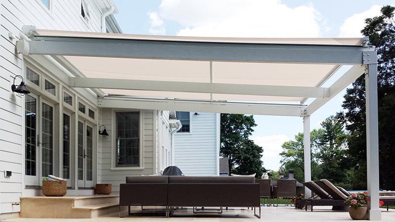 Tension shade structures provide much more shade for relaxing with family and friends.