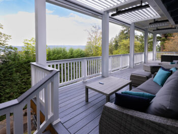 Louvered Roof Pergola over deck