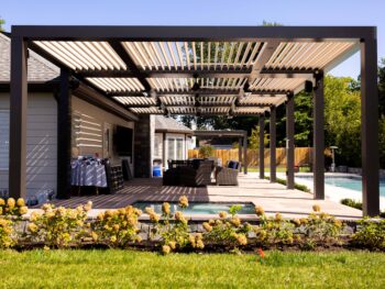 Louvered Roof Pergola over patio