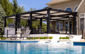 Louvered Roof Pergola poolside