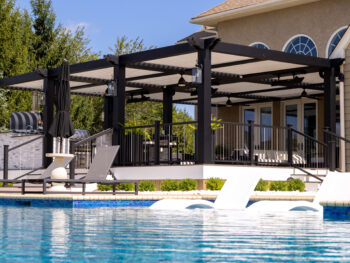 Louvered Roof Pergola poolside